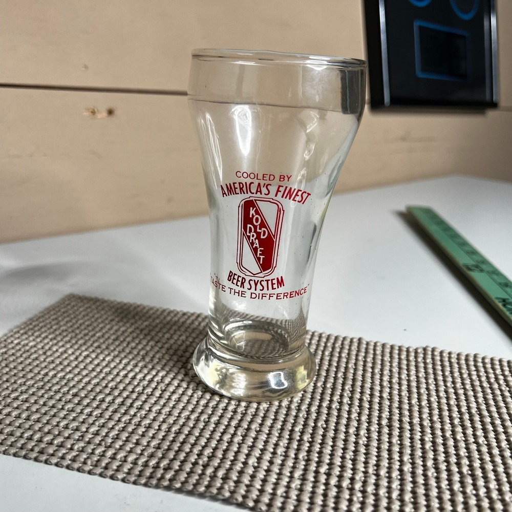 Vintage Kold Draft Beer System Tasting Glass Americas Finest Red Logo 4 inch